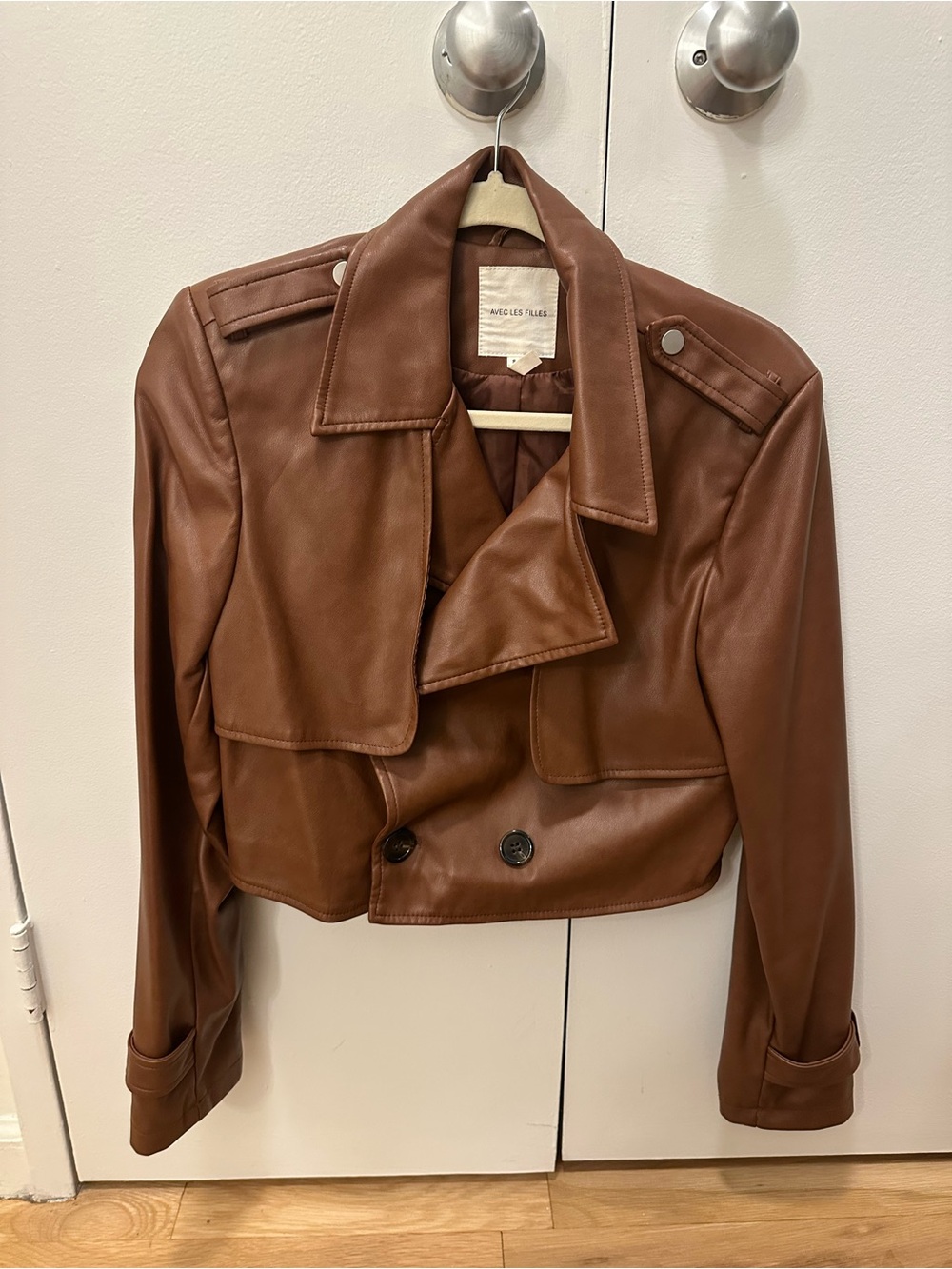 Avec Les Filles Brown Cropped Jacket